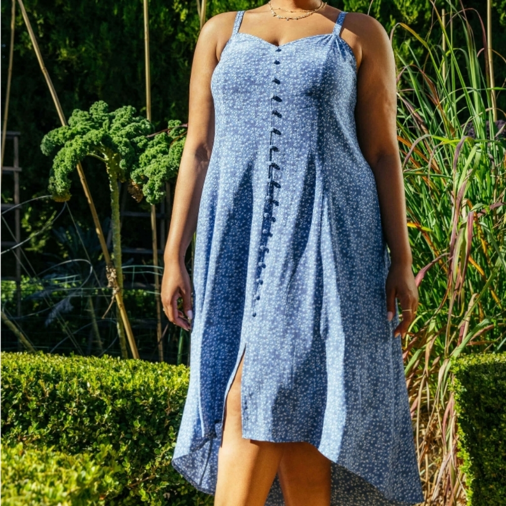 Skies Are Blue Floral Midi Dress